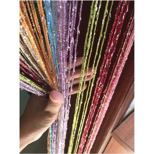 1x2 M Door String Curtain Rare Flat Thread Fringe Panel Room Divider Cute Strip